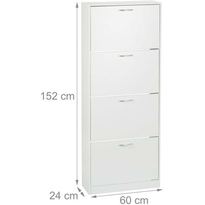 HELLOSHOP26 Mueble Zapatero Para Recibidor 116 X 60 X 24 Cm Estante Extraíble Diseño Moderno De Aglomerado Blanco 130015711 HELLOSHOP26 Mueble Zapatero Para Recibidor 116 X 60 X 24 Cm Estante Extraíble Diseño Moderno De Aglomerado Blanco 130015711