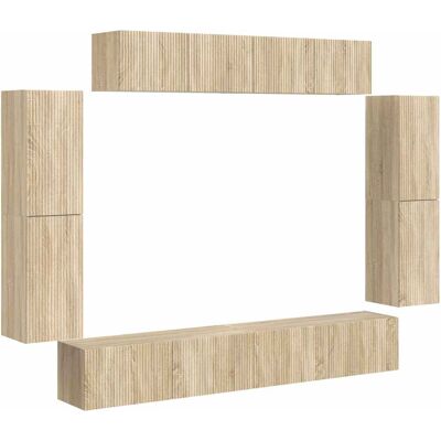 Mueble De Tv 8 Uds. Roble Sonoma Vidaxl Mueble De Tv 8 Uds. Roble Sonoma Vidaxl