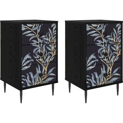 Mesa De Noche Dokkum 2 Uds. Roble Negro 36 X 33 X 61 Cm Vidaxl Mesa De Noche Dokkum 2 Uds. Roble Negro 36 X 33 X 61 Cm Vidaxl