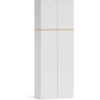 Armario Multiusos Viktor, Blanco/roble Artesanal, 68 X 188.6 Cm Con 8 Compartimentos Cerrados, Vicco Armario Multiusos Viktor, Blanco/roble Artesanal, 68 X 188.6 Cm Con 8 Compartimentos Cerrados, Vicco