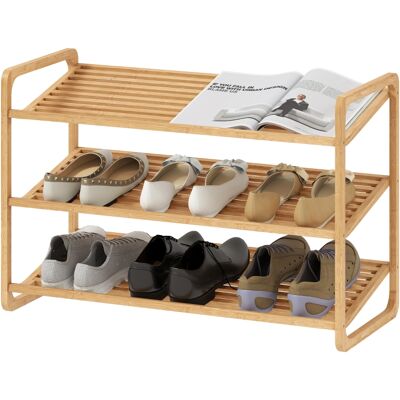 JHY DESIGN Estantería De Bambú, Zapatero, Estante De Entrada, Modelo De 3 Niveles, Capacidad De Carga De 30 Kg, Madera JHY DESIGN Estantería De Bambú, Zapatero, Estante De Entrada, Modelo De 3 Niveles, Capacidad De Carga De 30 Kg, Madera
