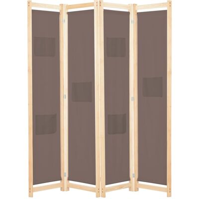 HELLOSHOP26 Biombo Separador De Ambientes Mueble Decorativo 4 Paneles Marrón 160 X 4 Cm Tela 0802088 HELLOSHOP26 Biombo Separador De Ambientes Mueble Decorativo 4 Paneles Marrón 160 X 4 Cm Tela 0802088