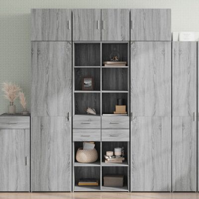 Aparador alto gris Sonoma vidaXL - Mueble de almacenamiento moderno Aparador alto gris Sonoma vidaXL - Mueble de almacenamiento moderno