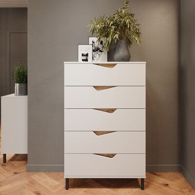 Aparador Marelle, Blanco/artesano, 76 X 120 Cm Con 5 Cajones, Vicco Aparador Marelle, Blanco/artesano, 76 X 120 Cm Con 5 Cajones, Vicco