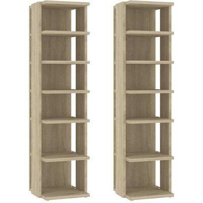 Muebles zapateros Sonoma Oak de vidaXL - Ahorrar espacio, Duradero, Elegante Muebles zapateros Sonoma Oak de vidaXL - Ahorrar espacio, Duradero, Elegante