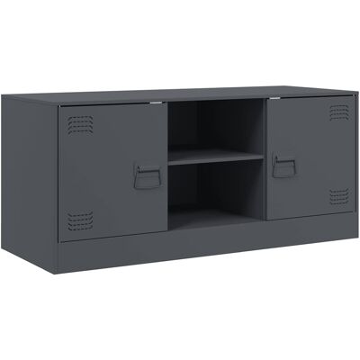 Vidaxl - Mueble Para Tv De Acero Gris Antracita 99x39x44 Cm Vidaxl - Mueble Para Tv De Acero Gris Antracita 99x39x44 Cm