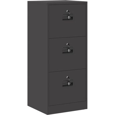 Mueble Archivador Con Cajón Negro 45,5 X 42 X 106,5 Cm Vidaxl Mueble Archivador Con Cajón Negro 45,5 X 42 X 106,5 Cm Vidaxl