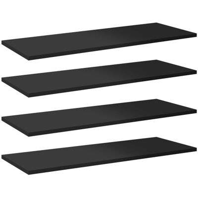 Estante Estantería 8 Uds Contrachapada Negro Brillo 80x30x1,5cm Vidaxl Estante Estantería 8 Uds Contrachapada Negro Brillo 80x30x1,5cm Vidaxl