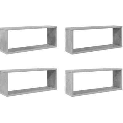 vidaXL Estanterías de Pared 4 Piezas Gris Cemento Modernas vidaXL Estanterías de Pared 4 Piezas Gris Cemento Modernas