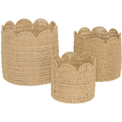Lote De 3 Cestas Cyrielle Redondas De Color Beige - Atmosphera Créateur D'Intérieur Lote De 3 Cestas Cyrielle Redondas De Color Beige - Atmosphera Créateur D'Intérieur