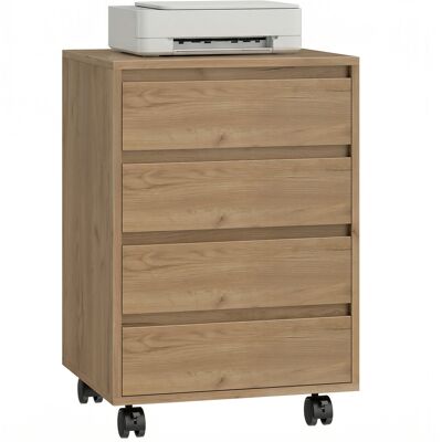 Homcom Cajonera De Oficina Con 4 Cajones Cajonera De Escritorio Con Ruedas Archivador Móvil Para Estudio 46x40x65 Cm Marrón Homcom Cajonera De Oficina Con 4 Cajones Cajonera De Escritorio Con Ruedas Archivador Móvil Para Estudio 46x40x65 Cm Marrón