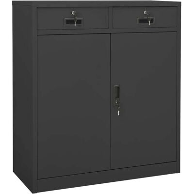 HELLOSHOP26 Armario De Oficina Con 2 Estantes Ajustables Para Archivar Documentos 90 X 40 X 102 Cm Acero Antracita 020046910 HELLOSHOP26 Armario De Oficina Con 2 Estantes Ajustables Para Archivar Documentos 90 X 40 X 102 Cm Acero Antracita 020046910