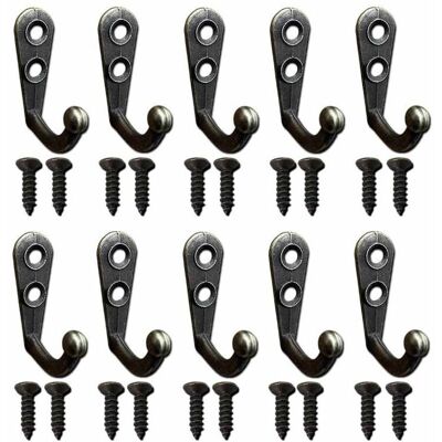 DPZO Percheros Metálicos De Estilo Retro Vintage Con Tornillos, Percheros De Pared, Color Negro, 10 Unidades. DPZO Percheros Metálicos De Estilo Retro Vintage Con Tornillos, Percheros De Pared, Color Negro, 10 Unidades.