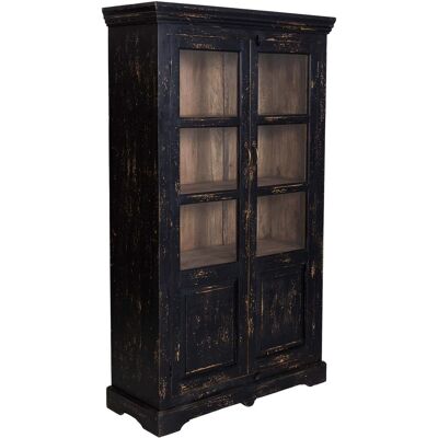 WANDERLUST DECO Vitrina De Madera Artesanal Negra 105x40x180h Cm WANDERLUST DECO Vitrina De Madera Artesanal Negra 105x40x180h Cm