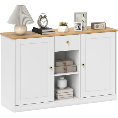 JHY DESIGN Cómoda De Cocina, Aparador Con Cajón, Armarios, Estantes, Aglomerado, Blanco JHY DESIGN Cómoda De Cocina, Aparador Con Cajón, Armarios, Estantes, Aglomerado, Blanco