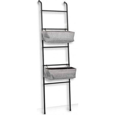 Estantería de baño en forma de escalera con 2 cestas - Organizador de baño Estantería de baño en forma de escalera con 2 cestas - Organizador de baño