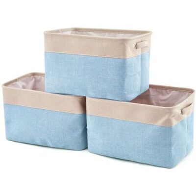 OEM Cesta De Almacenamiento Plegable De Lona Con Asas - Juego De 3 OEM Cesta De Almacenamiento Plegable De Lona Con Asas - Juego De 3