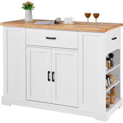 Mophorn - Isla De Cocina Con Carrito De, Barra De Desayuno Con Cubierta De Madera De 46', Gabinete De Almacenamiento Con Estante Ajustable, Cajón, Estilo Rústico Para Comedor, Cocina, Sala De Estar Mophorn - Isla De Cocina Con Carrito De, Barra De Desayuno Con Cubierta De Madera De 46', Gabinete De Almacenamiento Con Estante Ajustable, Cajón, Estilo Rústico Para Comedor, Cocina, Sala De Estar