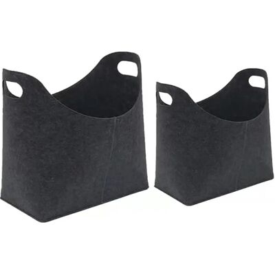 FORTUNEVILLE Cesta Cuadrada De Fieltro Para Madera Con Asas - Bolsa Plegable Para Almacenar Leña, Revistero FORTUNEVILLE Cesta Cuadrada De Fieltro Para Madera Con Asas - Bolsa Plegable Para Almacenar Leña, Revistero