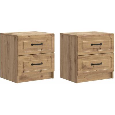 Armario De Noche 2 Pcs Roble Artesanal 43 X 34,5 X 44,5 Cm Vidaxl Armario De Noche 2 Pcs Roble Artesanal 43 X 34,5 X 44,5 Cm Vidaxl