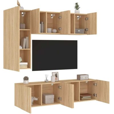 vidaXL Muebles de pared Sonoma Oak 5 piezas - Mueble de TV vidaXL Muebles de pared Sonoma Oak 5 piezas - Mueble de TV