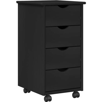 Gabinete Rodante Negro 34 X 39 X 65,5 Cm Madera De Pino Macizo Vidaxl Gabinete Rodante Negro 34 X 39 X 65,5 Cm Madera De Pino Macizo Vidaxl