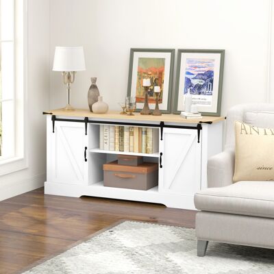 PZCC Armario De Almacenamiento Con 2 Puertas Correderas Y Estantes Ajustables, 150 Cm De Ancho X 40 Cm De Profundidad X 72 Cm De Alto, En Madera De Roble Blanco. PZCC Armario De Almacenamiento Con 2 Puertas Correderas Y Estantes Ajustables, 150 Cm De Ancho X 40 Cm De Profundidad X 72 Cm De Alto, En Madera De Roble Blanco.