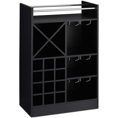 HELLOSHOP26 Estante Para Vino De Diseño Moderno 96 X 63 X 35 Cm Almacenamiento Para 22 Botellas Y Soportes Para Copas De Aglomerado Negro 130007771 HELLOSHOP26 Estante Para Vino De Diseño Moderno 96 X 63 X 35 Cm Almacenamiento Para 22 Botellas Y Soportes Para Copas De Aglomerado Negro 130007771