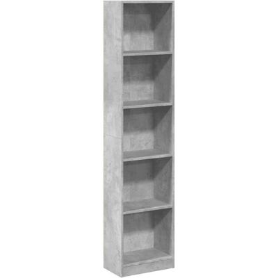 Estantería De Madera De Ingeniería Gris Hormigón 40x24x176 Cm Vidaxl Estantería De Madera De Ingeniería Gris Hormigón 40x24x176 Cm Vidaxl