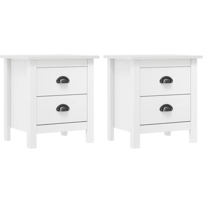 Vidaxl - Mesita De Noche Hill Madera Maciza De Pino Blanco 46x35x49,5 Cm Vidaxl - Mesita De Noche Hill Madera Maciza De Pino Blanco 46x35x49,5 Cm