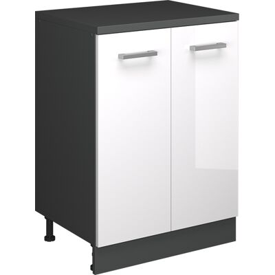 Armario De Ampliación Rion, Blanco Alto Brillo/antracita, 60 X 46 Cm Sin Inclinación Con 2 Puertas, Vicco Armario De Ampliación Rion, Blanco Alto Brillo/antracita, 60 X 46 Cm Sin Inclinación Con 2 Puertas, Vicco