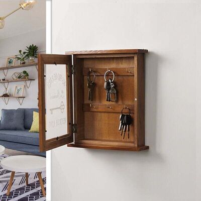 OEM Caja De Almacenamiento De Llaves De Madera Estilo Retro Para Colgar En La Pared, Estilo Rústico Para Colgar En La Puerta Del Hogar, Color Antiguo -crezuo OEM Caja De Almacenamiento De Llaves De Madera Estilo Retro Para Colgar En La Pared, Estilo Rústico Para Colgar En La Puerta Del Hogar, Color Antiguo -crezuo