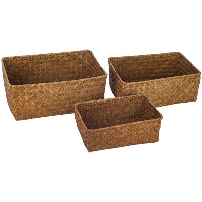 Signes Grimalt Cesta Decoracion Cestas Almacenaje 3 Unidades Cestas Marrón 12x21x30cm 27320 Signes Grimalt Cesta Decoracion Cestas Almacenaje 3 Unidades Cestas Marrón 12x21x30cm 27320
