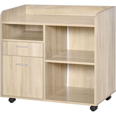 LIIYIELA Soporte Para Impresora Vinsetto - Organizador De Oficina Con Ruedas - Dimensiones: 80 Cm De Ancho X 40 Cm De Profundidad X 72 Cm De Alto, En Madera De Roble Claro. LIIYIELA Soporte Para Impresora Vinsetto - Organizador De Oficina Con Ruedas - Dimensiones: 80 Cm De Ancho X 40 Cm De Profundidad X 72 Cm De Alto, En Madera De Roble Claro.