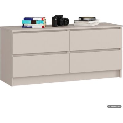 AKORD Cómoda K120 Cachemira 120 Cm 4 Cajones 120x40x55 Cm AKORD Cómoda K120 Cachemira 120 Cm 4 Cajones 120x40x55 Cm