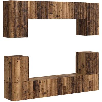 Conjunto De Mueble De Tv 5 Uds. Madera Vieja Vidaxl Conjunto De Mueble De Tv 5 Uds. Madera Vieja Vidaxl