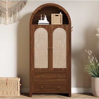 Aparador Arco Con Mimbre Y Cajones Vintage Para Salón Okmyhome Aparador Arco Con Mimbre Y Cajones Vintage Para Salón Okmyhome