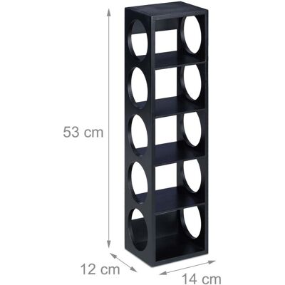 HELLOSHOP26 Botellero Estante Para Vino Diseño Moderno Cocina Almacenamiento 5 Botellas 50 X 20 X 15 Cm De Bambú Negro 130013485 HELLOSHOP26 Botellero Estante Para Vino Diseño Moderno Cocina Almacenamiento 5 Botellas 50 X 20 X 15 Cm De Bambú Negro 130013485