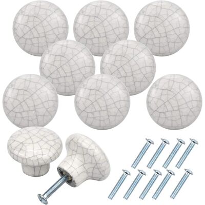SUNXURY 10 Tiradores De Cerámica Vintage Para Cajón De Puerta, Color Blanco, De 32 Mm, Para Muebles, Redondos, Para Puertas, Armarios, Cocinas Y Habitaciones Infantiles. SUNXURY 10 Tiradores De Cerámica Vintage Para Cajón De Puerta, Color Blanco, De 32 Mm, Para Muebles, Redondos, Para Puertas, Armarios, Cocinas Y Habitaciones Infantiles.
