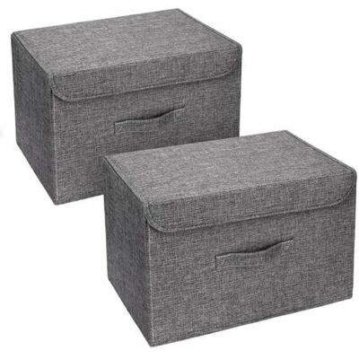 OEM Juego De 2 Cestas De Almacenamiento Lavables Y Plegables Para Ropa, Ideales Para El Hogar, La Oficina, La Habitación De Los Niños, El Vestidor Y El Dormitorio (gris). OEM Juego De 2 Cestas De Almacenamiento Lavables Y Plegables Para Ropa, Ideales Para El Hogar, La Oficina, La Habitación De Los Niños, El Vestidor Y El Dormitorio (gris).