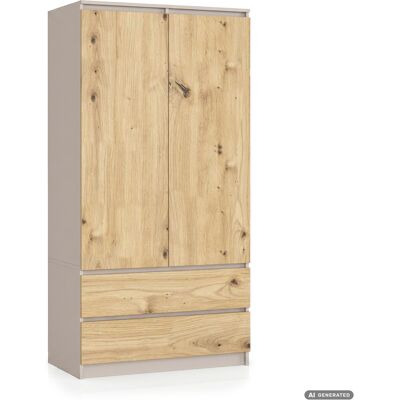 AKORD Armario S90 Cashmere 90 Cm 2 Puertas 2 Cajones Color De Los Frontales Roble Artisan 4 Estantes 90x51x180 Cm AKORD Armario S90 Cashmere 90 Cm 2 Puertas 2 Cajones Color De Los Frontales Roble Artisan 4 Estantes 90x51x180 Cm