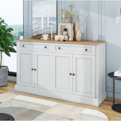 Aparador Salón Con Cajones Y Baldas Ajustables Natural Okmyhome Aparador Salón Con Cajones Y Baldas Ajustables Natural Okmyhome