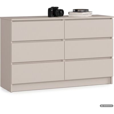 AKORD Cómoda K120 Cachemira 120 Cm 6 Cajones 120x40x77 Cm AKORD Cómoda K120 Cachemira 120 Cm 6 Cajones 120x40x77 Cm