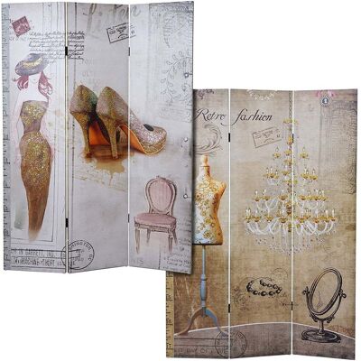DÉCOSHOP26 Biombo 3 Paneles Estilo Retro Vintage 180x120cm Par04043 DÉCOSHOP26 Biombo 3 Paneles Estilo Retro Vintage 180x120cm Par04043