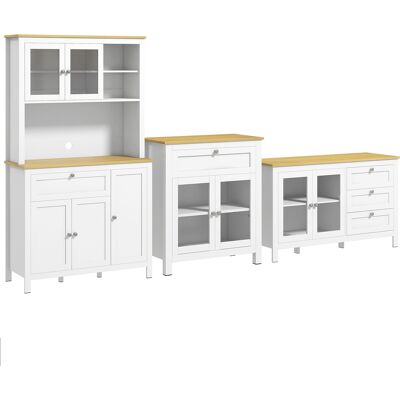 Homcom - Conjunto De 3 Armarios Moderno Juego De 1 Alacena De Cocina 1 Aparador De Cocina 1 Armario Auxiliar 100x40x180 Cm 80x40x90 Cm 120x40x70 Cm Homcom - Conjunto De 3 Armarios Moderno Juego De 1 Alacena De Cocina 1 Aparador De Cocina 1 Armario Auxiliar 100x40x180 Cm 80x40x90 Cm 120x40x70 Cm