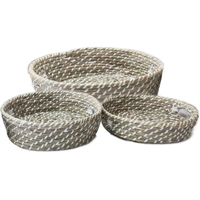 Signes Grimalt - Cesta Decoracion Cestas 3 Unidades Cestas Marrón 45x45x13cm 26744 Signes Grimalt - Cesta Decoracion Cestas 3 Unidades Cestas Marrón 45x45x13cm 26744