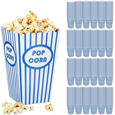 Relaxdays Cajas Palomitas, Set 576, Rayas, Diseño Retro, Accesorios Noche Cine, Cartón, Recipiente Popcorn, Azul/blanco Relaxdays Cajas Palomitas, Set 576, Rayas, Diseño Retro, Accesorios Noche Cine, Cartón, Recipiente Popcorn, Azul/blanco