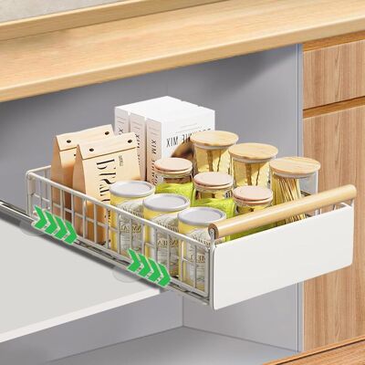 OEM Cajón Deslizante De Cocina, Estante Deslizante Para Armario De Cocina Con Tirador, Cajones Plegables Telescópicos Extensibles Para Armarios, Blanco, Pequeño OEM Cajón Deslizante De Cocina, Estante Deslizante Para Armario De Cocina Con Tirador, Cajones Plegables Telescópicos Extensibles Para Armarios, Blanco, Pequeño