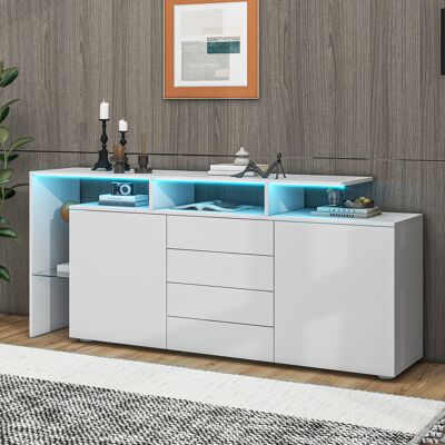 JHY DESIGN Cómoda, Aparador Con Iluminación Led, Muebles De Salón Blancos Brillantes, Muebles De Salón, Soporte Para Tv, Mueble De Salón De Pared, Aparador Alto, Muebles Multifuncionales, Aparador De Comedor =31 JHY DESIGN Cómoda, Aparador Con Iluminación Led, Muebles De Salón Blancos Brillantes, Muebles De Salón, Soporte Para Tv, Mueble De Salón De Pared, Aparador Alto, Muebles Multifuncionales, Aparador De Comedor =31