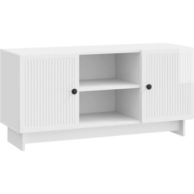 Mueble De Tv 102 X 34,5 X 50 Cm Blanco Brillante Vidaxl Mueble De Tv 102 X 34,5 X 50 Cm Blanco Brillante Vidaxl